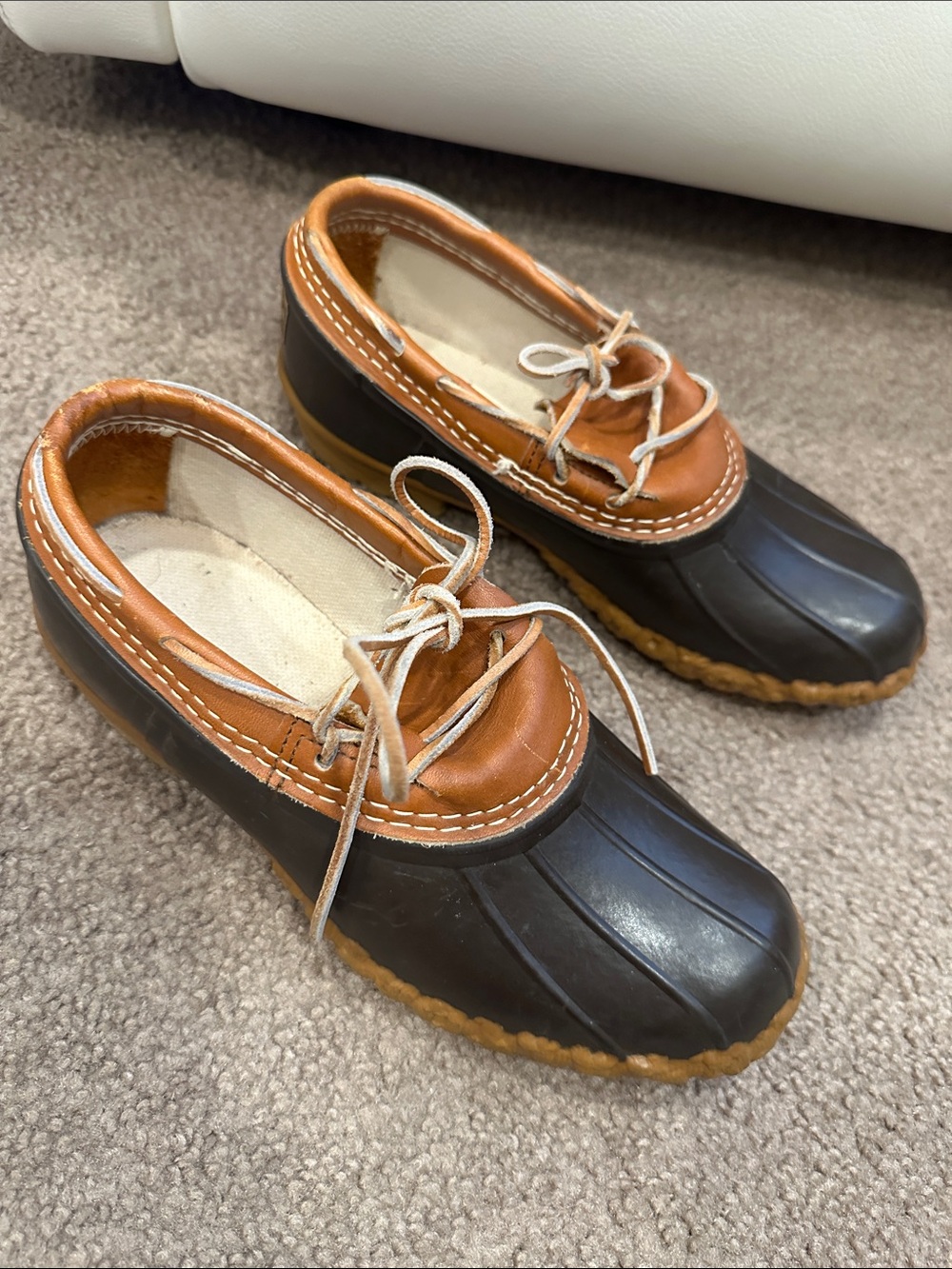 LL Bean Men’s Low Duck Boots Bean Boot Rain Women's Size 7 M Slip On USA